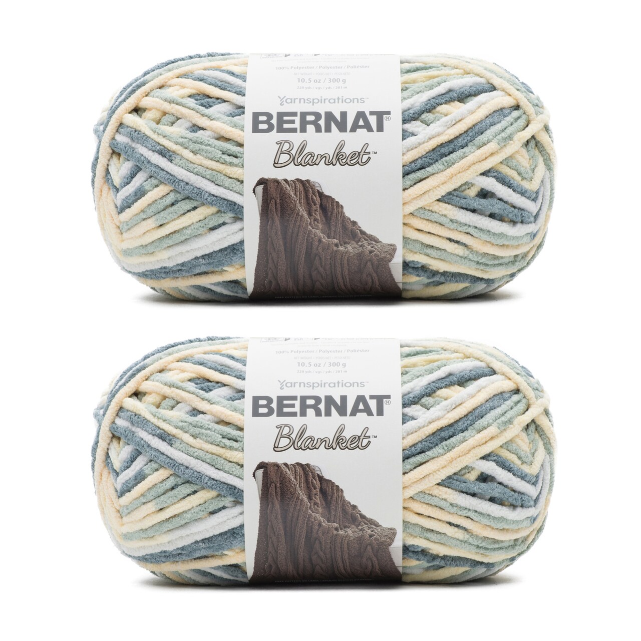 Bernat Blanket Soft Sunshine Green Yarn - 2 Pack of 300g/10.5oz - Polyester - 6 Super Bulky - 220 Yards - Knitting/Crochet